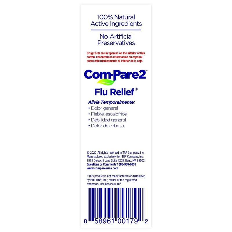 Com-Pare2 Flu Relief 30ct for Cold and Flu Symptoms