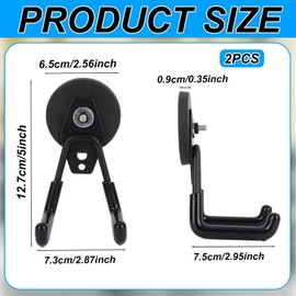 2pcs Heavy Duty Magnetic Garage Hooks, Large Strong Magnetic Tool Utility Storage Hooks for Hanging Ladder Power Tool Toolbox Shovel Broom