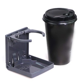 2pcs Adjustable Folding Cup Drink Holder with Screws and Tapes, Adjustable Automotive Cup Holders for Car TRUCK BOAT VAN. (Black)