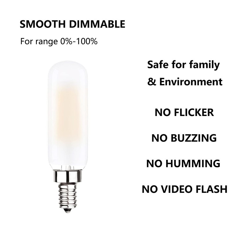 T6 Edison Bulb 60W/6W 3000K Soft White Modern Chandelier Bulbs,