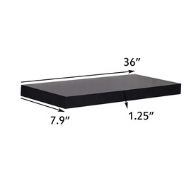 WELLAND Simons Floating Wall Shelf Ledge Shelves, 36-Inch, Black