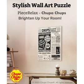 Chupa Chups X PieceRelax Canvas Wall Art Puzzles for Adults - Timeless Memories - Chups Daily B&W Unique Gift & Home Décor with Plastic Jigsaw Puzzle Artwork for Living Room Bedroom [HN1436]