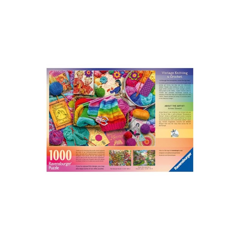 Ravensburger Vintage Knitting & Crochet 1000 Piece Jigsaw Puzzles for