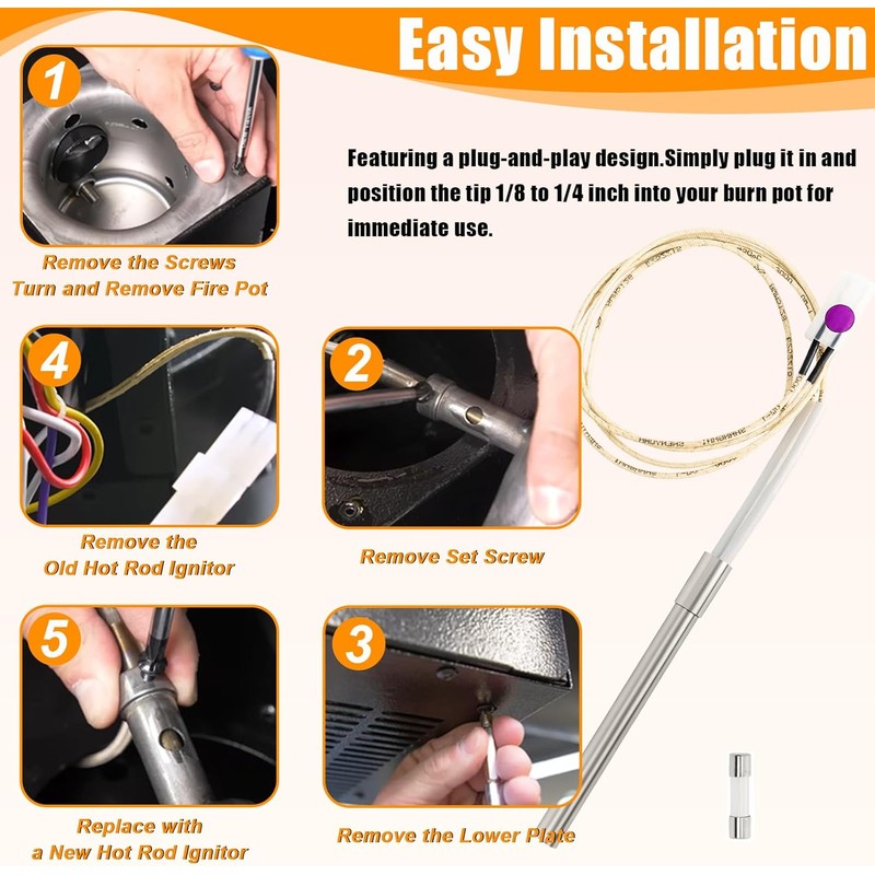 Hot Rod Igniter Kit for Pit Boss, Compatible with Pitboss,