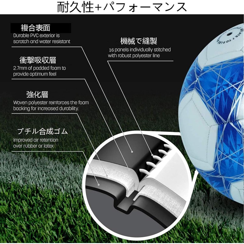 admecoo 光るサッカーボール 暗闇で光るサッカーボール サイズ3/4/5 ニードルとポンプ付き メンズ ユース 大人用 ナイトゲーム (3号)