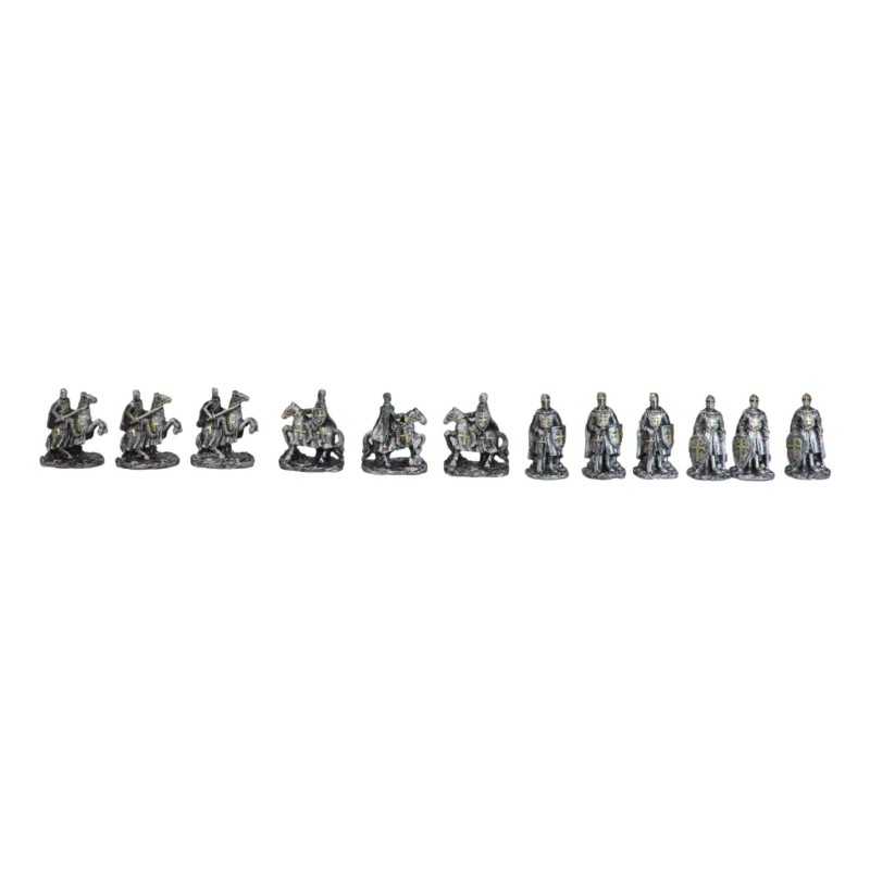 Set of 12 Medieval Crusader Knights With Swords Shields Horses