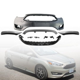 Focus Front Bumper Cover Grille and Lips Compatible with 2015 2016 2017 2018 F-o-r-d Focus S SE SEL
