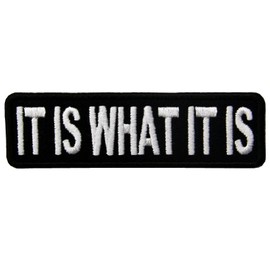EmbTao It is What It is Funny Biker Embroidered Iron On Sew On Patch