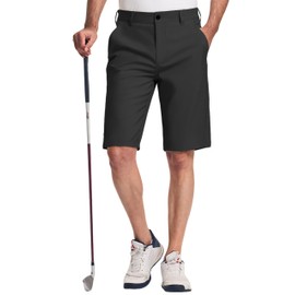 PULI Men’s Golf Short 12" Inseam Quick Dry Lightweight Casual Hybrid with 5 Pockets Black 38