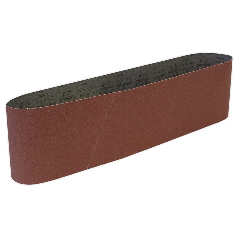 Sealey SB0018 100Grit Sanding Belt, 0 V, Brown, 150 x