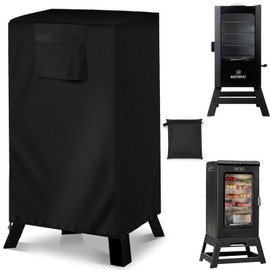 30-inch Vertical Smoker Cover, Compatible with Most of Vertical Smoker (19" Lx20 Wx32 H), Heavy-Duty and Weather-Resistant Oxford Fabric with Adjustable Drawstring