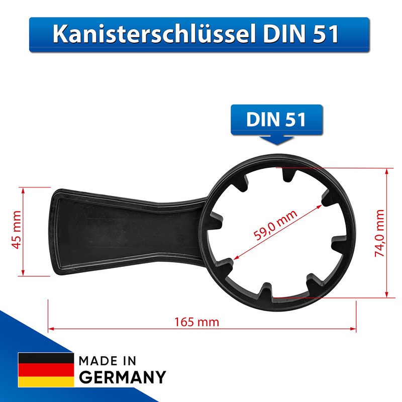 LABROTEC® Canister Key DIN 51 Small Hand Key for 5-12