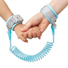 PandaEar Anti Lost Wrist Link, Toddler Harness Walking Leash Safety Child Wristband Leashes for Babies Kids (Blue)