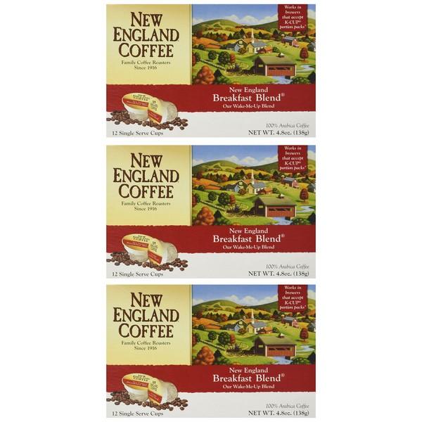 New England Breakfast Blend Single Serve Cups (Pack of 3)