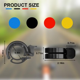 Ruayia Bicycle Bell, Mini Bicycle Bell, Mountain Bike, Bicycle Bell, Bell for Bike, MTB, Mountain Bike, Perfect for Cycling Enthusiasts, 22-22.8 mm Handlebars, Black