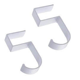 SAHENITEANA Students' Desk Hook, Nail Free Clamp-On Under Desk Schoolbag Hook,Women's Bag Handbag Headphone Hanger Backpack Hook, Suitable for Under 3cm/1.18 inch Thick Plate (White, 2 Pack)