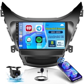 Roinvou [8 Core 4G+64G] for Hyundai Elantra 2011-2013 Android Radio with Wireless Carplay Android Auto, 9 Inch IPS Touch Screen Car Stereo, Bluetooth 5.0, 32 EQ, GPS, WiFi, 59UI, AHD Backup Camera
