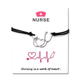 Nurse Bracelet Gift for Women Men Nurse Practitioner Gifts for New Nurses Nursing Graduation Gift for Nurses Week Gifts for Women Men Nurse's Day Present Nursing Students Stethoscope Bracelets
