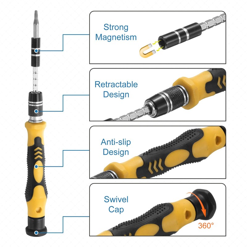 sourcing map 140 in 1 Magnetic Precision Screwdriver Set Electronics