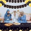 Black Eid Table Cloth Party Plastic Tablecloth,130*220cm Large Eid Ramadan