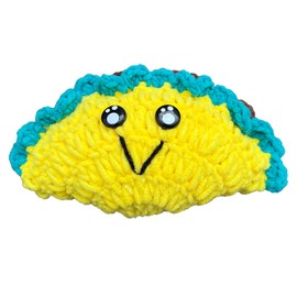 PLWalker Emotional Support Taco Nuggets Plush, Crochet Emotional Support Dumplings, Knitted Doll Fries Inspirational Gift Ornament (Taco-1)