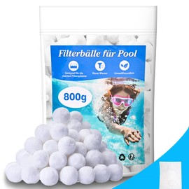 Ufoepv Filter Balls Pool for Sand Filter System, 800 g Pool Filter Balls Replaces 28 kg Filter Sand Quartz Sand, Ultralight and Reusable Pool Filter Balls for Filter Systems