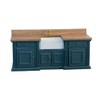 Dollhouse Blue & Pine Smallbone Sink Unit with Belfast Sink