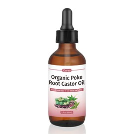 Organic Poke Root Castor Oil – 2 fl oz (60ml) Natural Lymphatic Support Massage Oil, Soothing Relief for Cysts, Boils, Breast, Fibroids, Swollen Lymph Nodes & Joint – Deep Tissue Drops