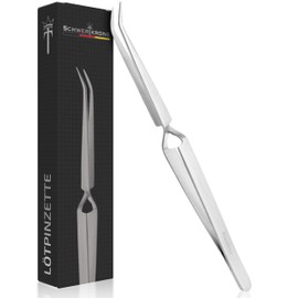 SCHWERTKRONE Soldering Tweezers Cross Tweezers Industrial Tweezers Technical Tweezers Splitter Tweezers Tick Tweezers Fine Curved 11.5 cm