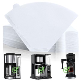 Disposable Coffee Paper Filters, 100 Pcs #4 Cone Replacement Filter for Ninja Coffee Maker, white