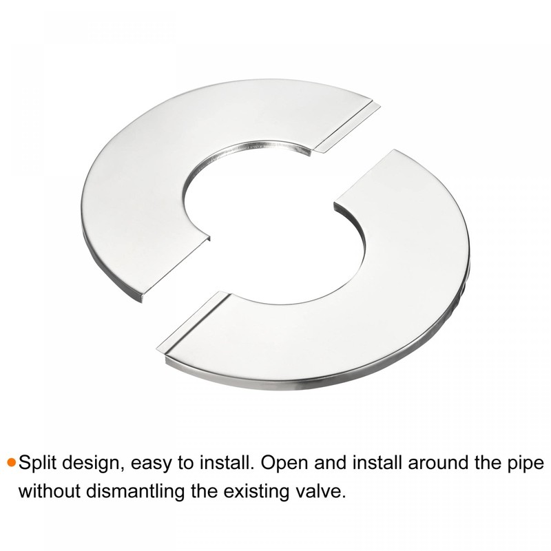 sourcing map Wall Split Flange, 201 Stainless Steel Round Escutcheon
