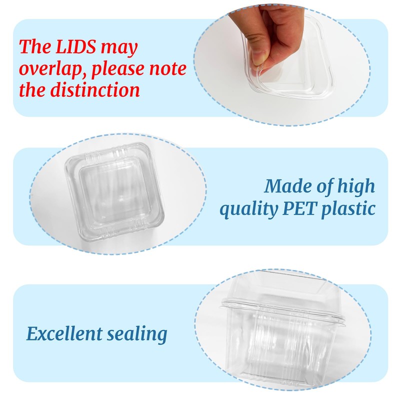 Qyyiguf 50 Pcs 8OZ Plastic Dessert Cups with Lids and