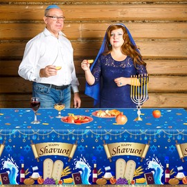 Lenyunge Happy Shavuot Party Supplies-3pcs Shavuot Tablecloths,Plastic Waterproof Jewish Holiday Table Cover for Religious Feast Shavuot Decoration