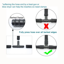 Soaker Hose Accessory, Garden Hose Fittings Kit for 1/2" Tubing, Irrigation Quick Set Connector Water Hose Adapter