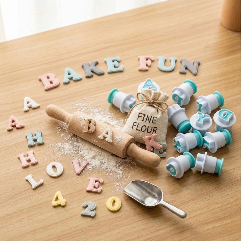Fondant Letter Cutters, 3D Alphabet and Number Cutters, 62 Pcs