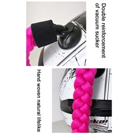 Asudaro Motorcycle Ponytails, Motorcycle Helmet Braids, Ponytail Wig With Detachable Suction Cup For Motorcycle Scooter Helmet Accessories Braid Wig For Any Type Of Helmet surface (20 Color)