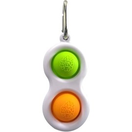 Dimple Toy Simple Sensory Toys with Reduce Anxiety and Stress, Mini Fidget Toys Decompression Keychain Pendants Cellphone Chain (Green Orange, 8cmx4cm)
