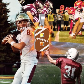 SKQIR Sillver Football Number Necklaces for Boys Number：6