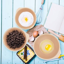 Glad Cuencos para mezclar con boquilla de vertido, juego de 3, diseño de anidación que ahorra espacio, antideslizantes, sin BPA, aptos para lavaplatos, suministros de cocina y horneado, rubor