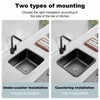 Black Kitchen Sink 13 Inch Undermount Single Bowl Workstation Sink,