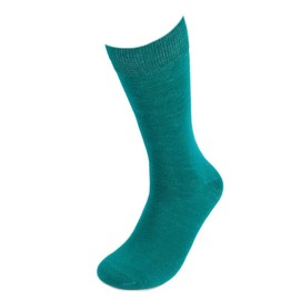Feraricci Solid Color Polyester Socks for Men, Casual and Formal Attire Mid Rise Men’s Crew Socks - Teal