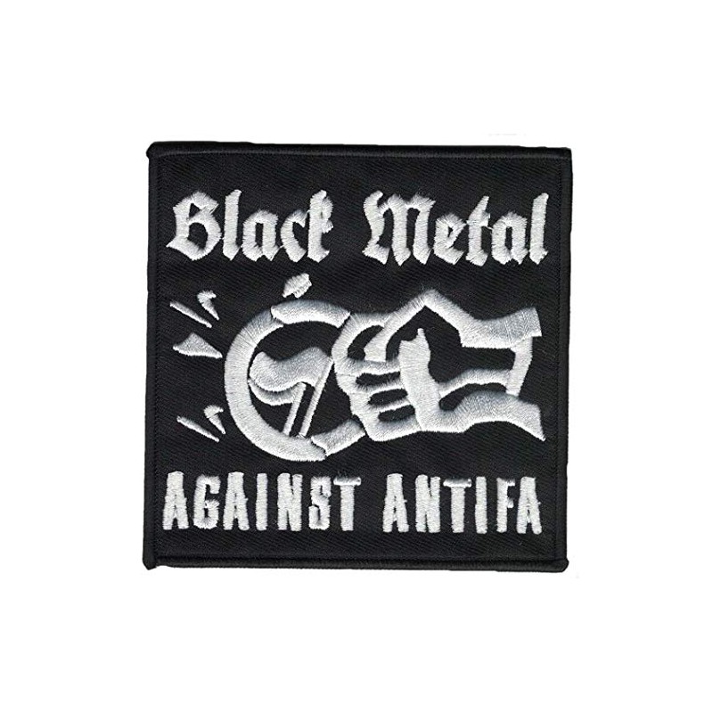 Black Metal against Antifa Embroidered Patch 10 x 10 cm