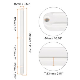 sourcing map Drawer Slides, 2Pcs 300mm - Plastic Drawer Rails, Side Mounted Grooved Guide Rails for Cabinet Drawers Bedside Tables Wardrobe Dressers (White)
