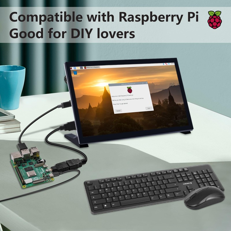 GeeekPi 10.1 Inch LCD Screen for Raspberry Pi, 1024x600 IPS