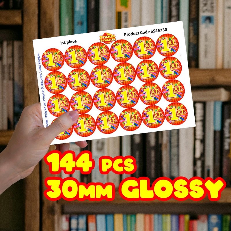 144 1st Place Sports Day Star Stickers - School themed
