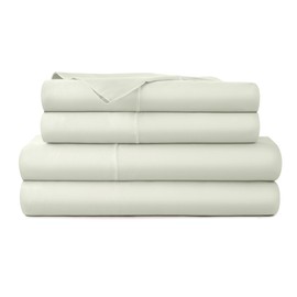 100% Organic Cotton Sheets Twin Size - GOTS Certified Organic Bed Sheets with Deep Pocket & Breathable and Cozy Sateen Weave Gets Softer with Each Wash - Luxury 3 Piece Set (Pastel Green, Twin)
