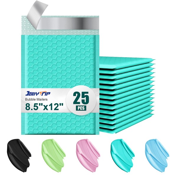 JollyTrip Poly Bubble Mailers 8.5x12 Inch, 25 Pack Padded Envelopes