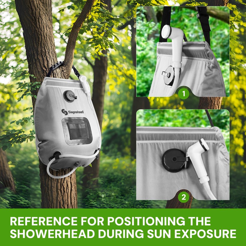 5 Gal/20L Solar Heating Camping Shower