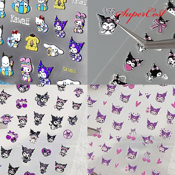 Nail art 4 types of cute popular cartoon character 5D
