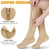 CASMON 2 Pairs Zipper Compression Socks for Women & Men,15-20